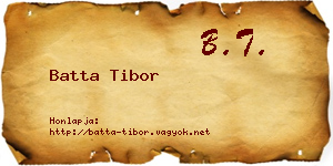 Batta Tibor névjegykártya
